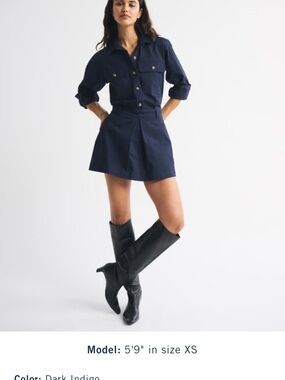 Abercrombie & Fitch Dark Indigo Mini Shirt Dress